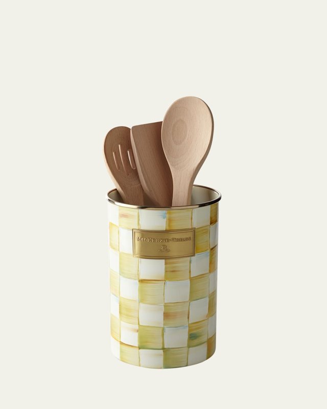 Parchment Check Utensil Holder